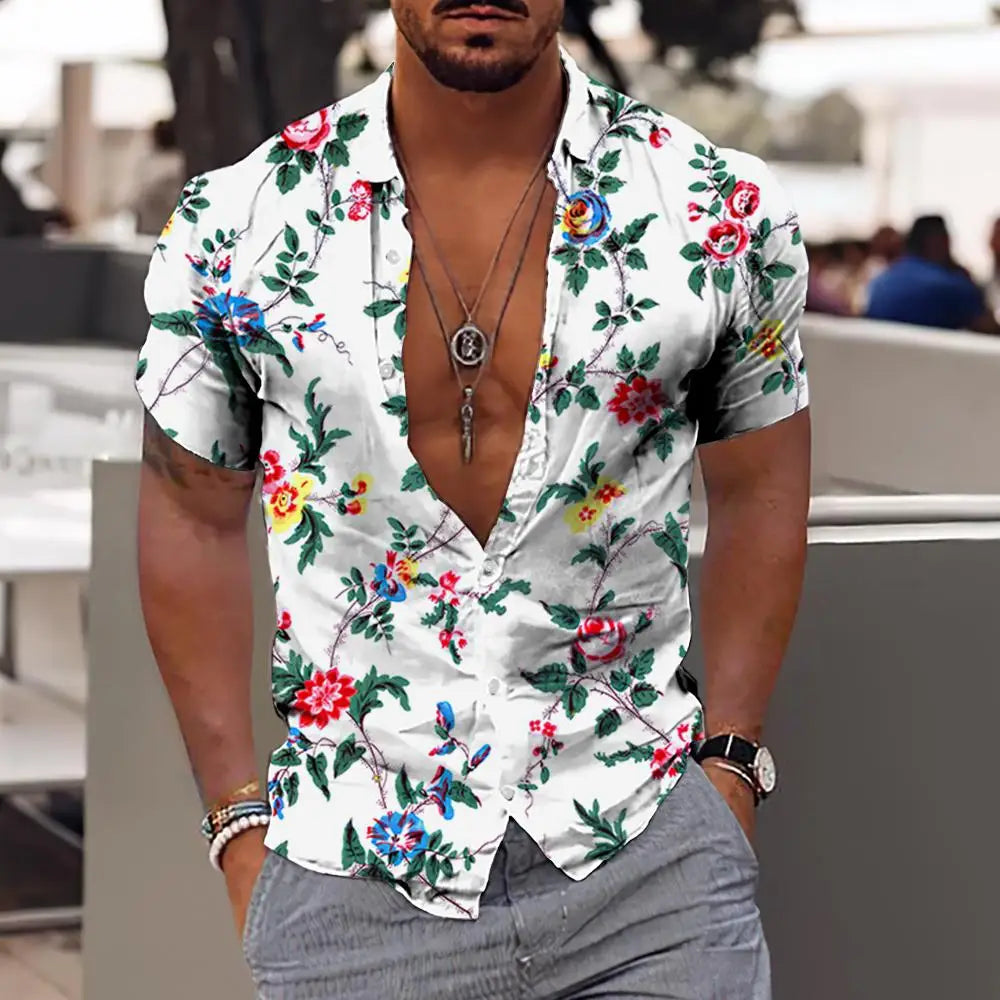 Summer Coconut Shirt 3d Printed Men's Hawaiian Shirt Beach Short Sleeve Fashion Casual Holiday Top T-shirt Men's Shirt Camisa