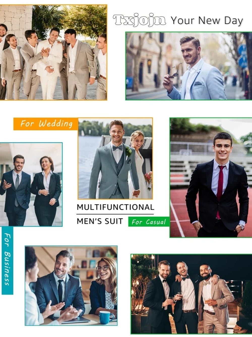 Classic Elegant Plaid Men's Suits Business Party Tuxedo,Notched Lapel Suit Set 2 Pieces Blazer Pants For Formal Occasions