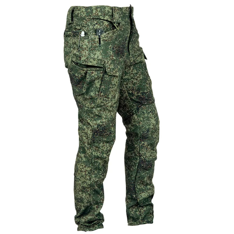 Men's Winter Pants Cargo Trousers Water Resistant Fleece Line Snowboard Softshell Tactical Pant Multi-Pockets Outdoor Work Pants