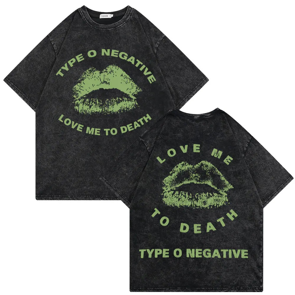 Washed Vintage Type O Negative Who Will Save The Sane Tshirt Men Women Rock Metal Gothic T-shirt Man Oversized Cotton T Shirts