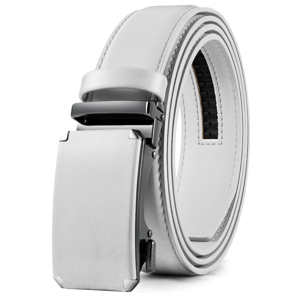 DOOPAI Mens Leather Belt  Automatic Genuine Leather Belts Leisure Fashion Ratchet Belts for Men Pants Waistband Ремень