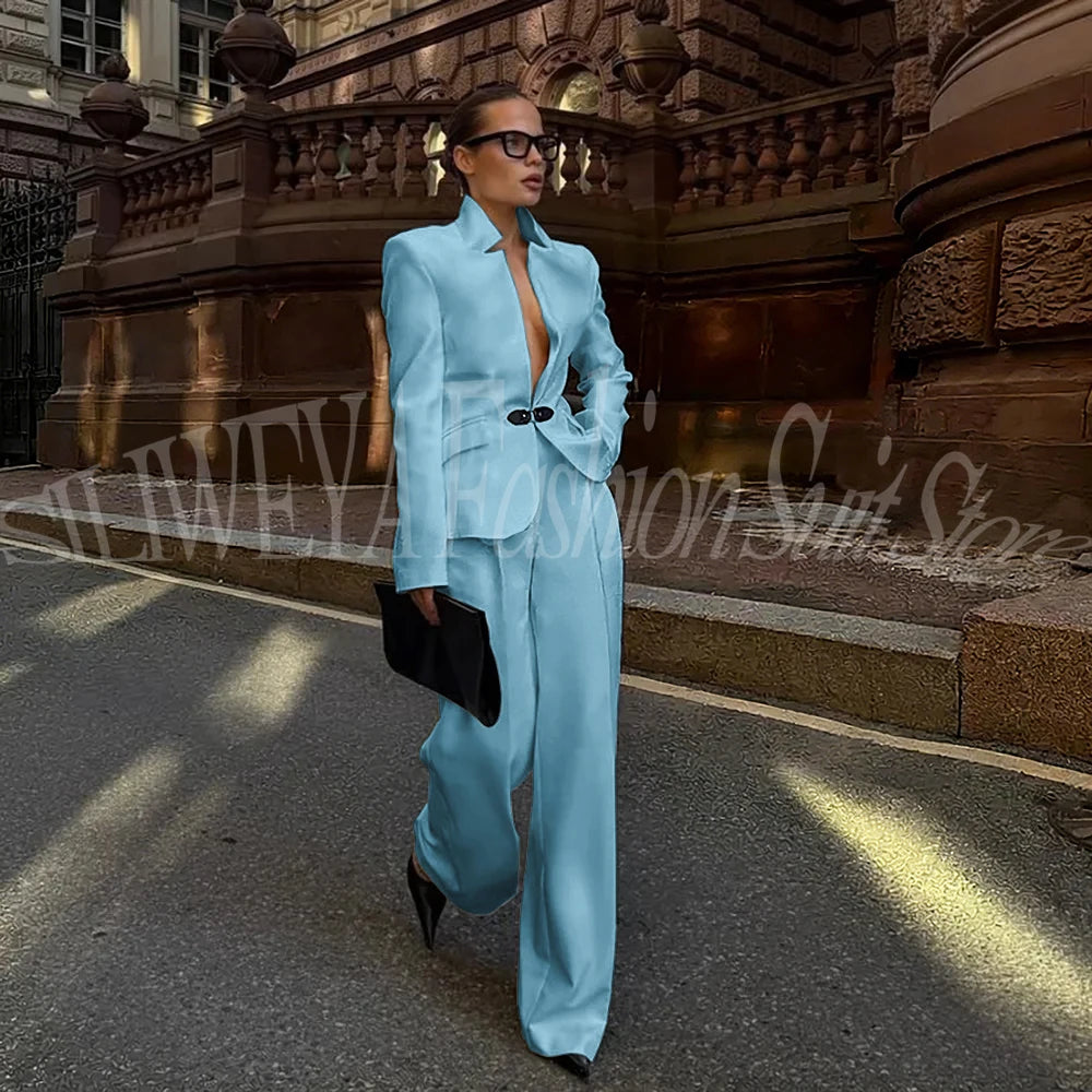 Luxury White Suit For Women 2 Pieces Jacket Pants Office Lady Chic Outfits Fashion Trousers Smart Casual Female Blazer Set