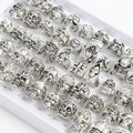 10/15/20Pcs/Lot Retro Gothic Punk Skull Rings Men Women Charm Rock Cool Fashion Jewelry Accessory Daily Party Gift Random Style