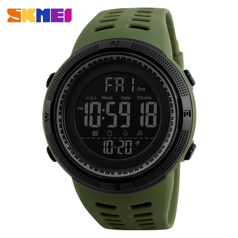 SKMEI 1251 Sports Digital Watch for Men Waterproof Electronic Countdown Mens Wristwatches Military Clock 1560 Reloj Hombre 1068