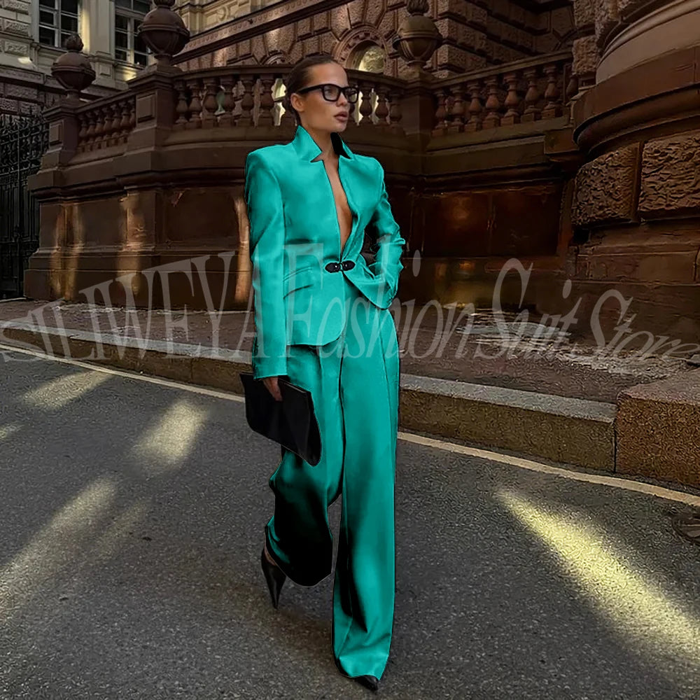 Luxury White Suit For Women 2 Pieces Jacket Pants Office Lady Chic Outfits Fashion Trousers Smart Casual Female Blazer Set