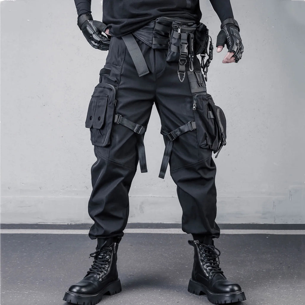 2026 Outdoor Tactical Punk Cargo Pants Multi-pockets Paratrooper Techwear Pants Man High Street Hip Hop Trousers
