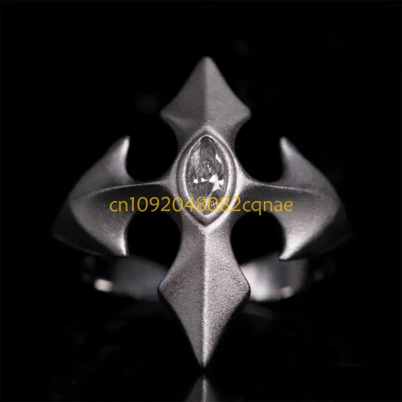 Adjustable Gothic Cross Ring