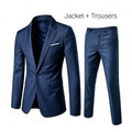 Men's 2 Piece Suit Set Elegant Solid Color Lightweight Blazer Pants Formal Business Dress Classic Tuxedo for Party Groomsmen