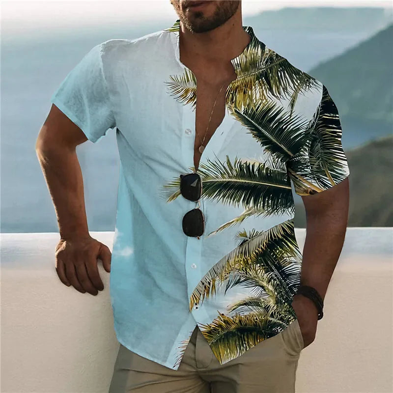 Summer Coconut Shirt 3d Printed Men's Hawaiian Shirt Beach Short Sleeve Fashion Casual Holiday Top T-shirt Men's Shirt Camisa