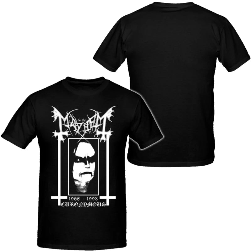 Mayhem Style Band Mens Hip Hop Heavy Metal Tshirts Cotton Shirt Unisex Summer Short Sleeve Fashion Brand Tee Vintage Tops