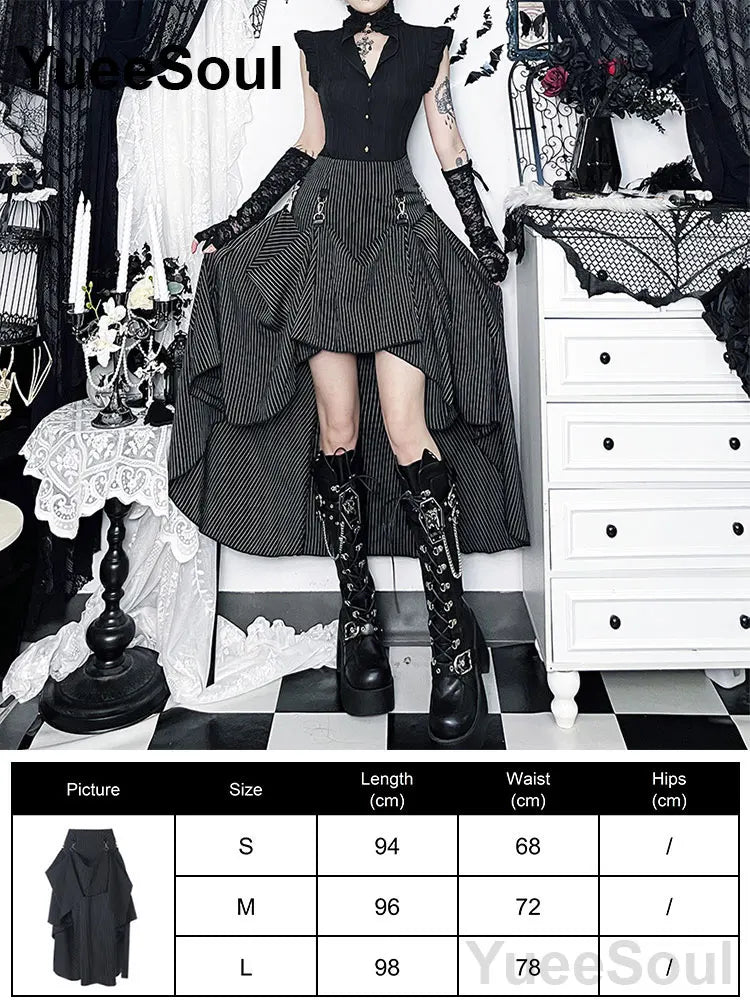 Gothic Women Skirts Black High Waist Pleated Skirts 2026 New Y2K Party Club Punk Goth Dark Grunge Lolita Halloween Mini Skirt