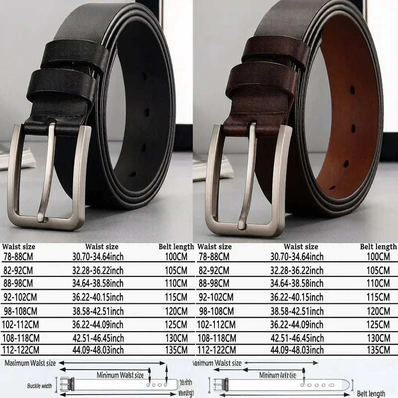 Men's Belt Genuine Leather Luxury Designer Vintage Pin Buckle for Jeans Trouser Belts Men Luxury Strap Male Belts Waistband Belt