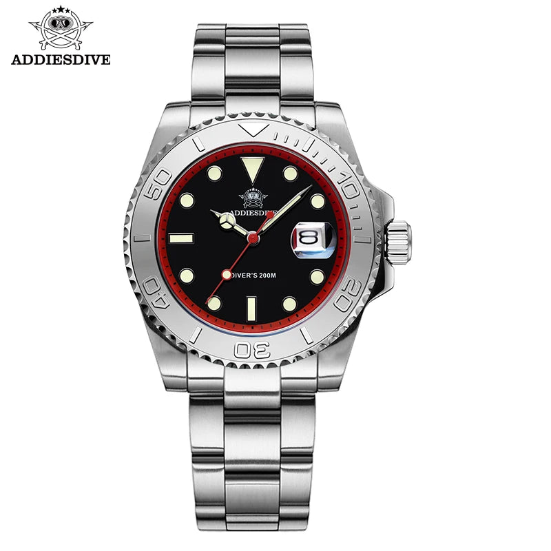 ADDIESDIVE Luxury Men's Diver Watch 200m Stainless Steel Bezel BGW9 Super Luminous Men's Analog Business Quartz Watches AD2040