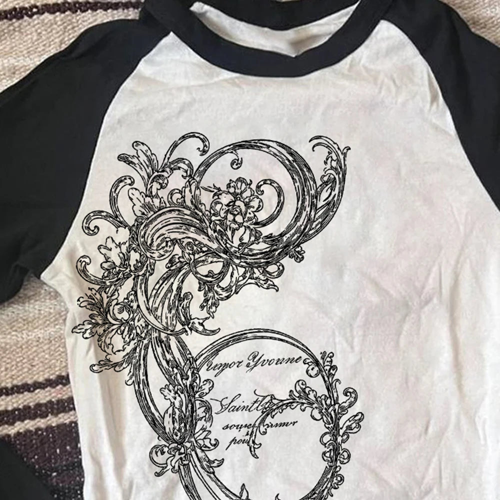 Graphic Tees Y2k Clothes Women Trashy Y2k 2000s Tops T Shirt for Women Long Sleeve Woman Clothing Shoujo Girl Style Harajuku Emo