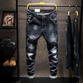 2025 Summer New Ripped Jeans Men Slim-fit Denim Pants Cotton Korean Style Fashion Men's Clothing Elasticity Versatile