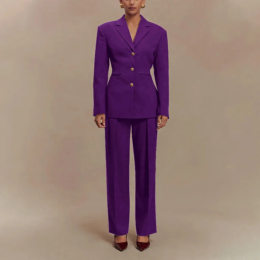 2025 Slim Fit Women Suit Customized Single-breasted Notch Lapel 2Pieces(Jacket+Pants) Business Office Lady Stretch Set
