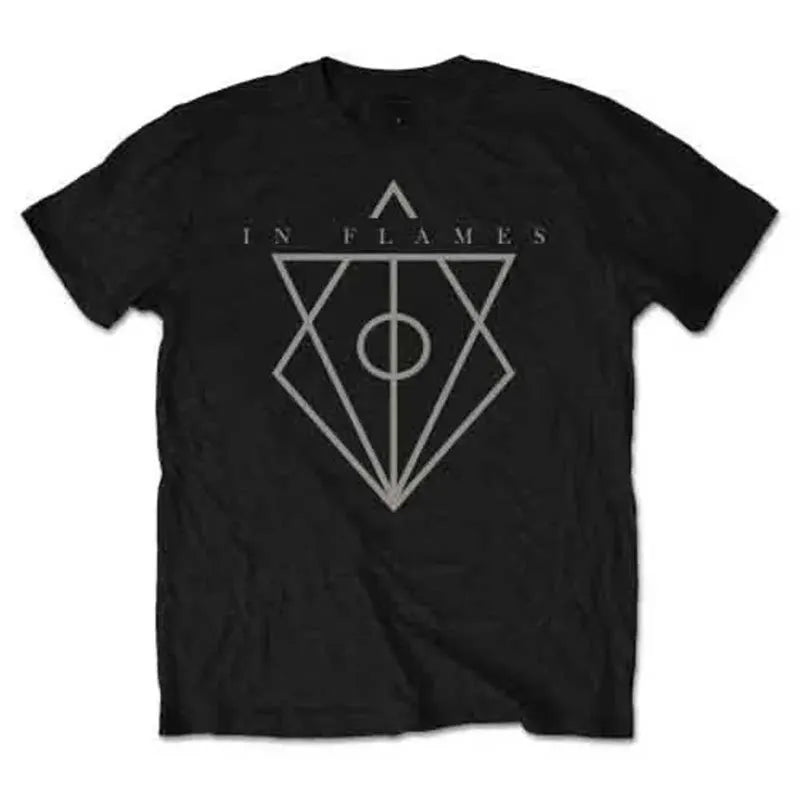Y2k Summer in Flames Band Swedish Metal Rock European and American Trendy Brand Men's Short-sleeved Pure Cotton Printed T-shirt