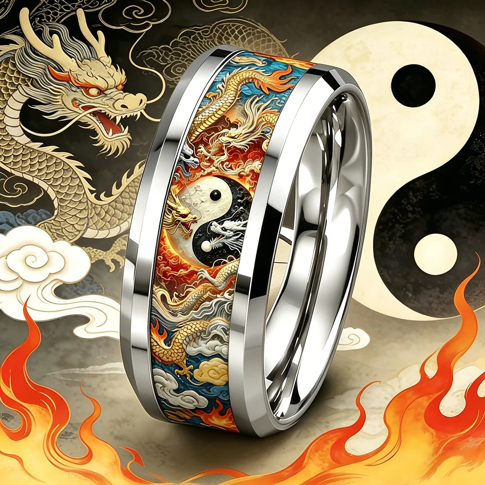 Vintage Gothic Halloween Castle Moon Bat Ring Hiphop Stainless Steel Rings For Men Wedding Party Jewelry Valentine's Day Gift