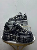 2026 Summer New Men's Punk Style Platform Heightening Niche Personality Fried Street Fashion Dad Shoes