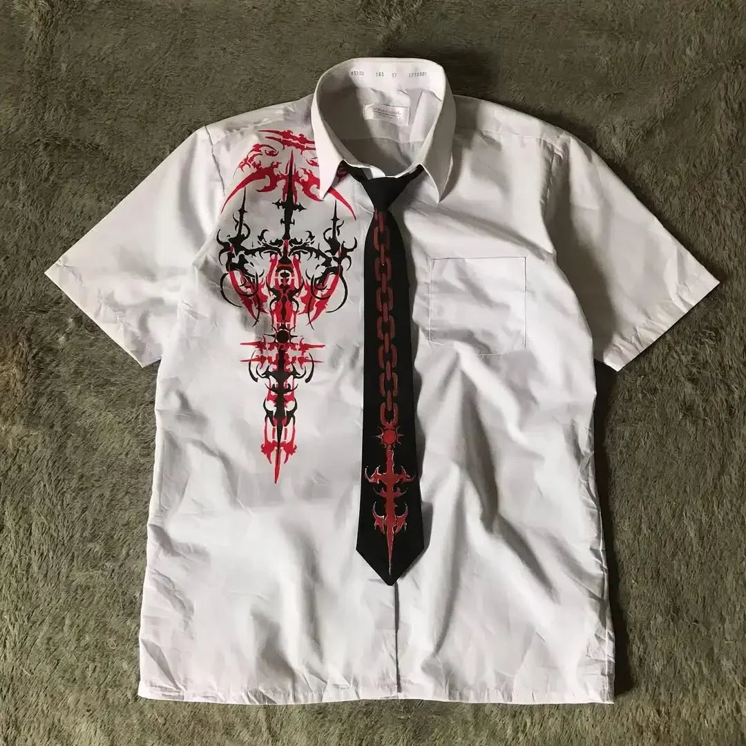 Y2K Black Affliction Retro T-Shirt Skull Holy Writ Letter Printing Tee Harajuku Fashion Goth Short Sleeves Tops Unisex