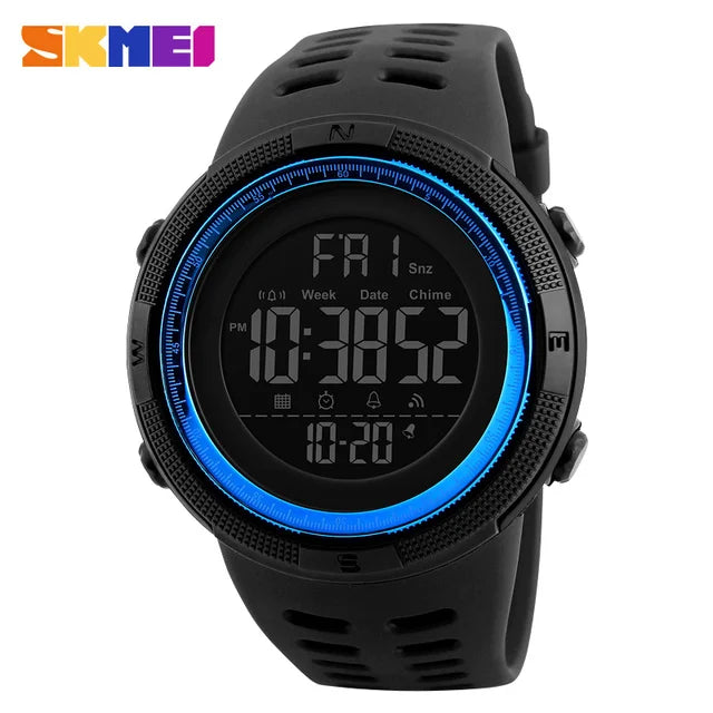 SKMEI 1251 Sports Digital Watch for Men Waterproof Electronic Countdown Mens Wristwatches Military Clock 1560 Reloj Hombre 1068