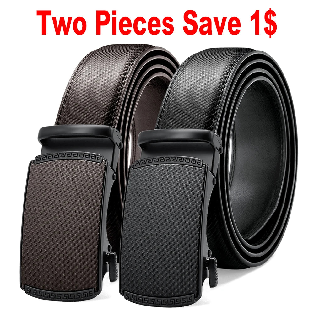 DOOPAI Mens Leather Belt  Automatic Genuine Leather Belts Leisure Fashion Ratchet Belts for Men Pants Waistband Ремень