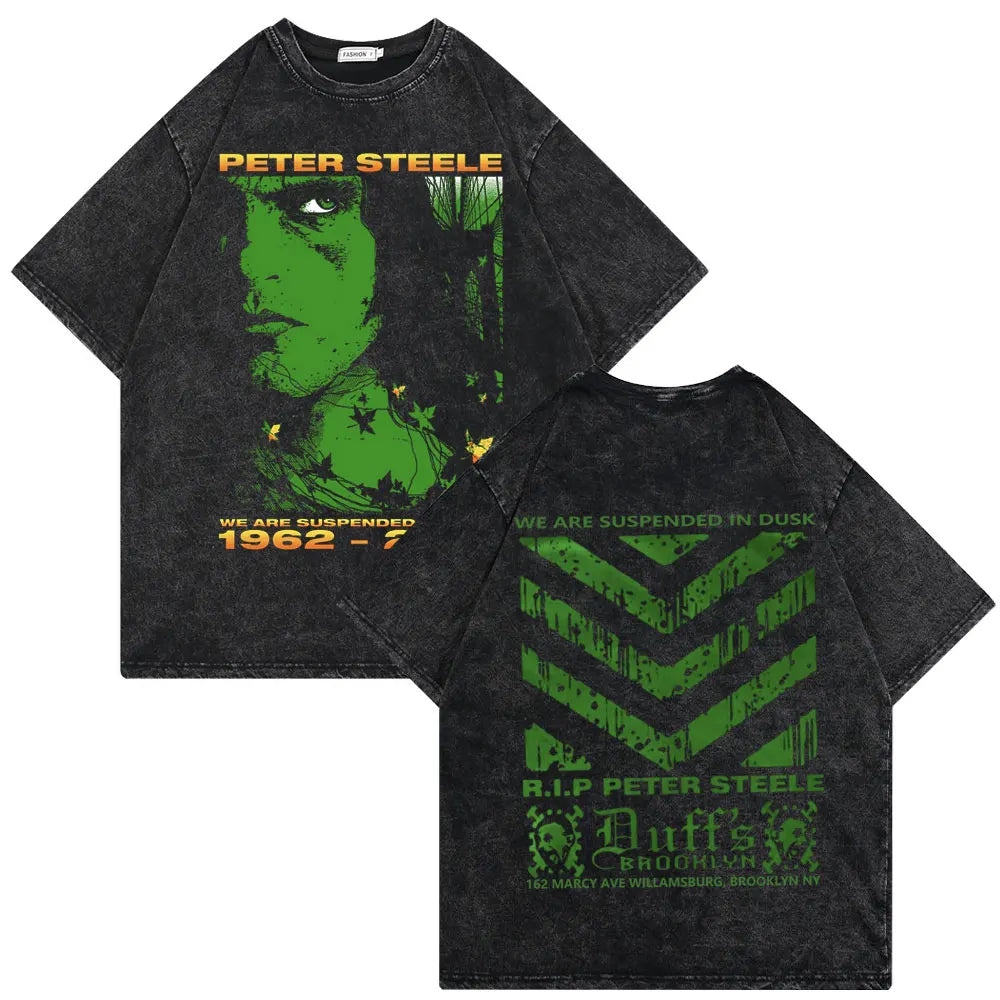 Washed Vintage Type O Negative Who Will Save The Sane Tshirt Men Women Rock Metal Gothic T-shirt Man Oversized Cotton T Shirts