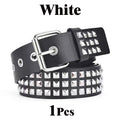 Fashion Square Bead Rivet Belt Metal Pyramid Belt Punk Rock Style Jeans Belts Y2K Waist Belt  for Men and Women