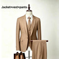 Men Slim Fit 3 Pieces Suit Set Lightweight Business Office Party Blazer Vest Pants Formal Male Tuxedo Suit For Prom Daily Wear