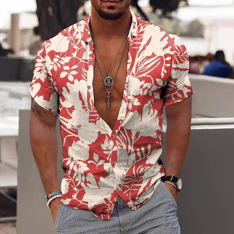 Summer Coconut Shirt 3d Printed Men's Hawaiian Shirt Beach Short Sleeve Fashion Casual Holiday Top T-shirt Men's Shirt Camisa