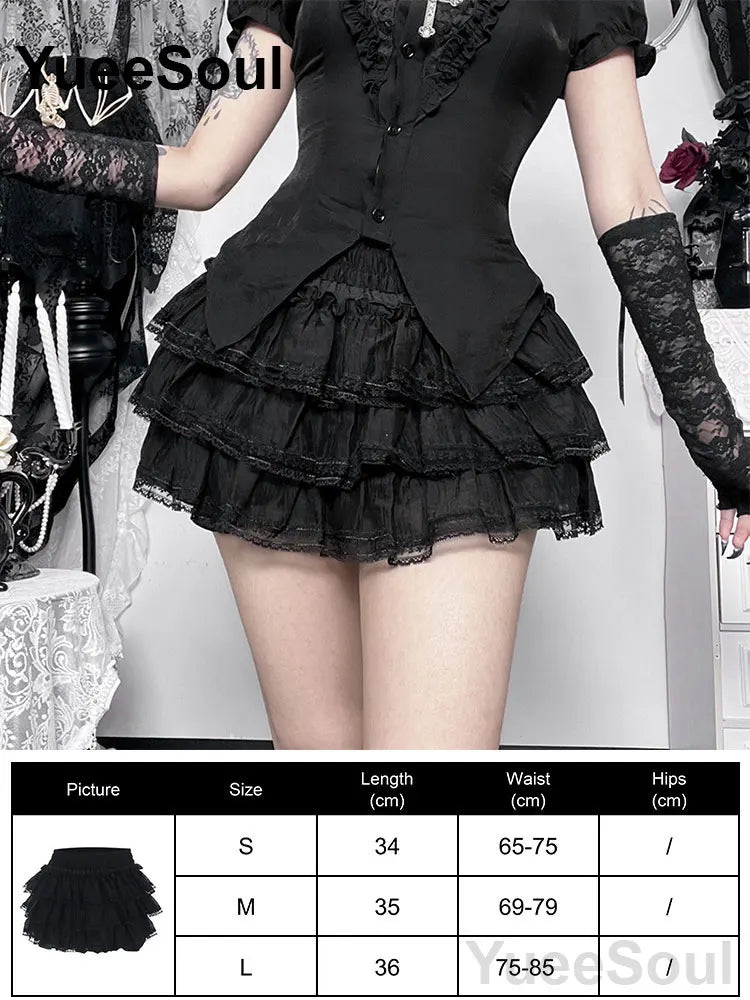 Gothic Women Skirts Black High Waist Pleated Skirts 2026 New Y2K Party Club Punk Goth Dark Grunge Lolita Halloween Mini Skirt