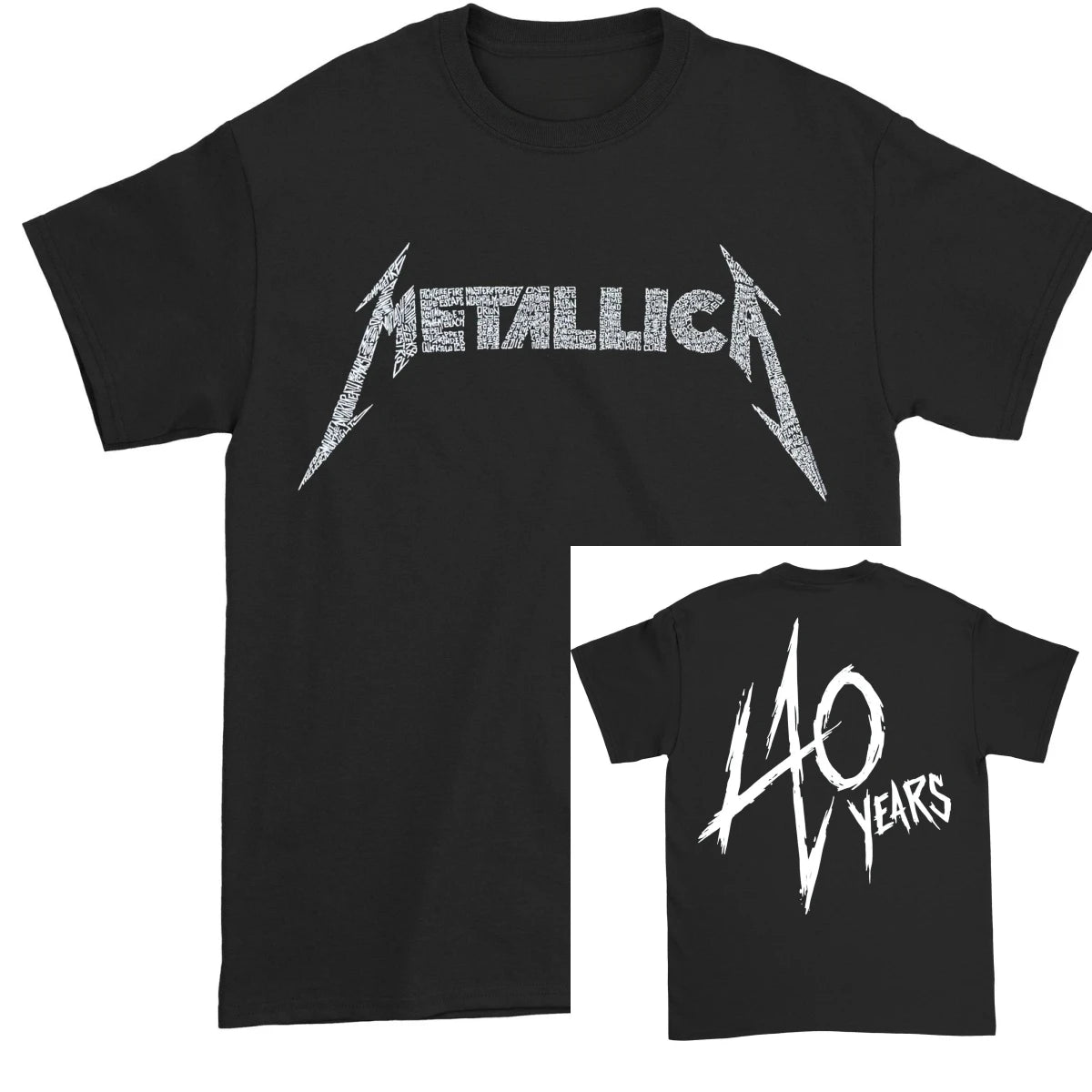 Metallica 40th Anniversary Songs Logo Band T-Shirt Cotton Graphic Tee Men Women Summer Streetwear Top