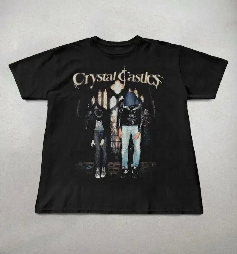 Y2K Punk Dark Streetwear Portrait Graphic T-Shirt Men Women Urban Style Polyester Short Sleeve Fashion Casual Tops