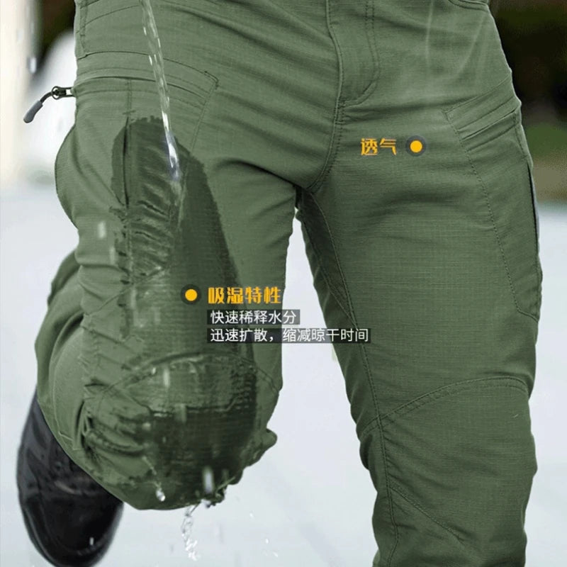 Men's IX5 Tactical Military Pants Multi-pockets Army Field Combat Work Cargo Trousers Outdoor Waterproof Sports Hiking Pants