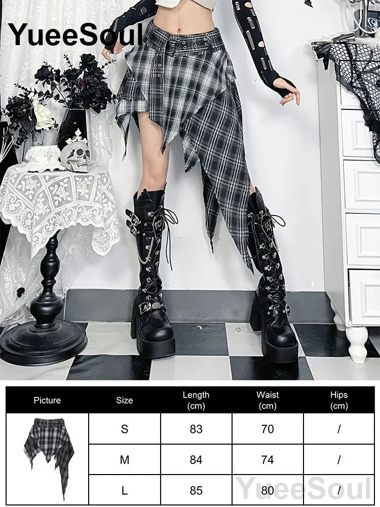 Gothic Women Skirts Black High Waist Pleated Skirts 2026 New Y2K Party Club Punk Goth Dark Grunge Lolita Halloween Mini Skirt