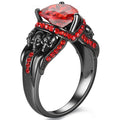 Goth Rings for Women Skeleton Punk Skull Ring Devil Wings Men's Jewelry Vintage Gothic Accessories Halloween Party