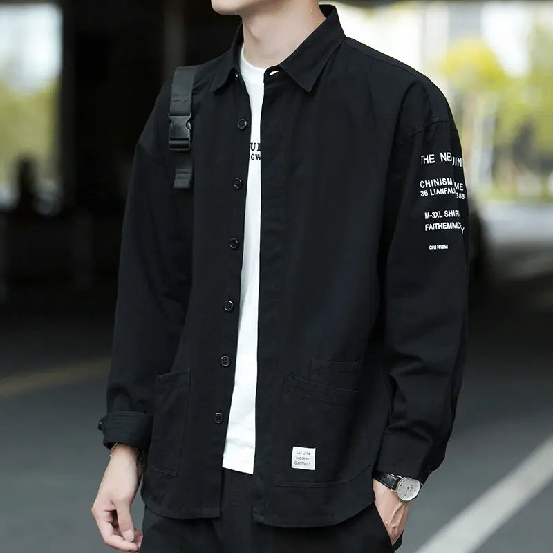 Men's Work Shirt Casual Long Sleeve Spring Summer Construction Site Wear Resistant Dirt Proof Sun Protection Outerwear