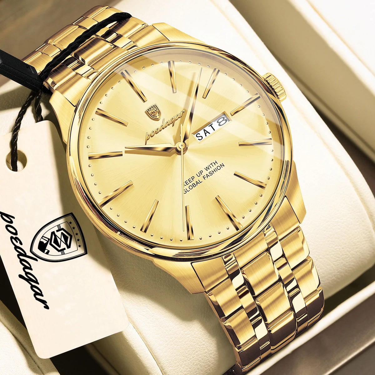 POEDAGAR Sports Luxury Watch For Man Waterproof Date Week Stainless Steel Men Watch Casual Quartz Men's Watches Male Clock Reloj