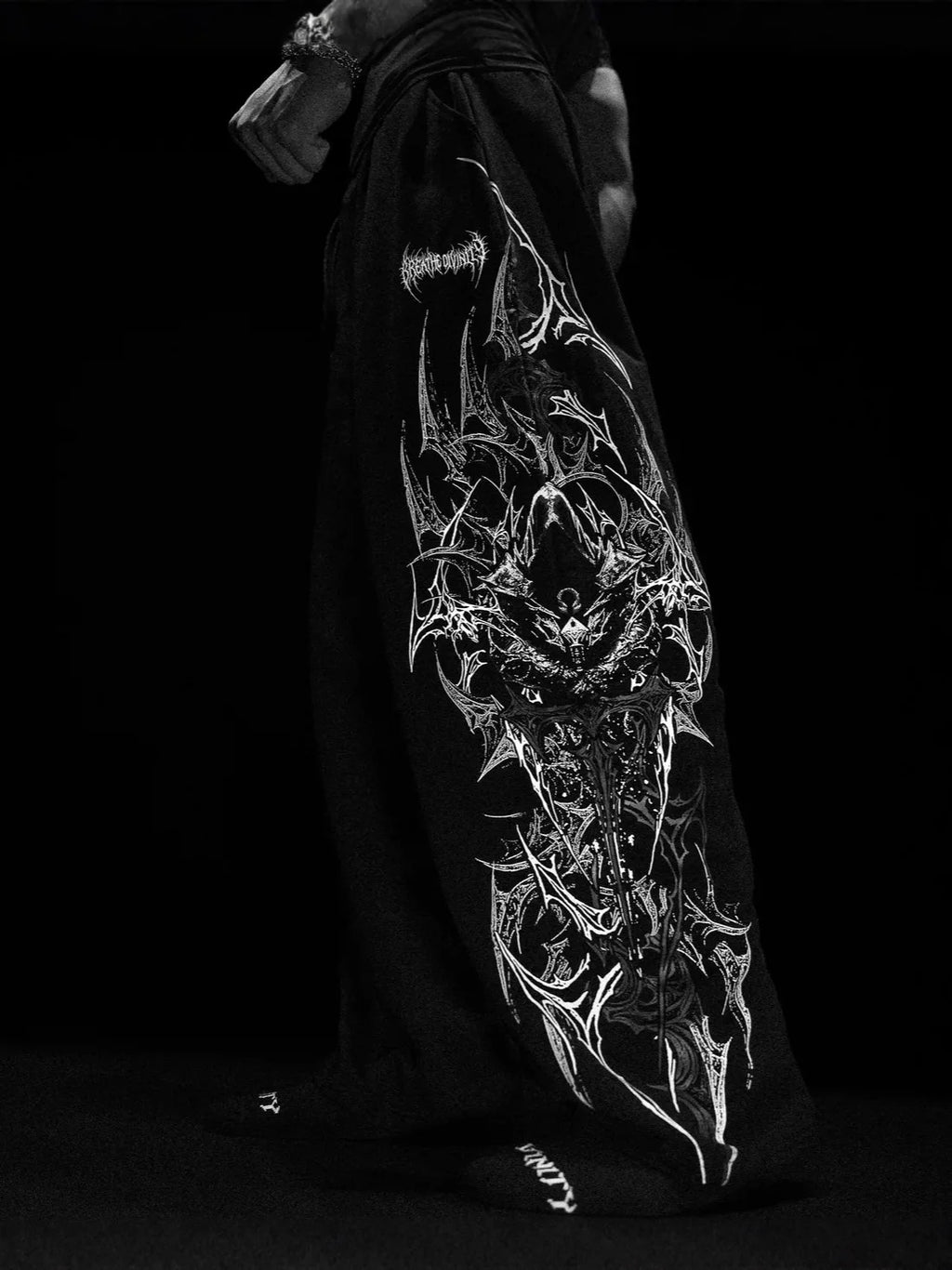 Men’s Gothic Tribal Wide-Leg Drawstring Sweatpants