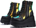 Womens Platform Heels Fashion Female Platform Increase Boots Classic Wedges Ankle Boots Women 2021 Zipper Booties Botas Mujer