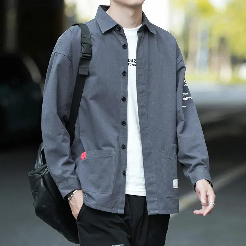 Men's Work Shirt Casual Long Sleeve Spring Summer Construction Site Wear Resistant Dirt Proof Sun Protection Outerwear