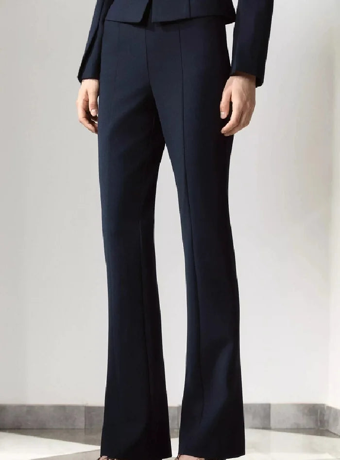 Black Business Suit For Women Commute Office Chic Hide Button High Waist Flared Pants Slim Fit Trim Autumn New Elegant Lady Sets