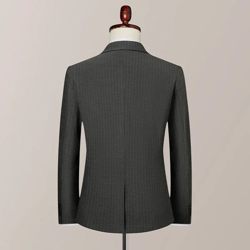 2026 New Men's Striped Suit (Suit + Trousers) Stylish and Handsome British Style Wedding Handsome Two-Piece Set