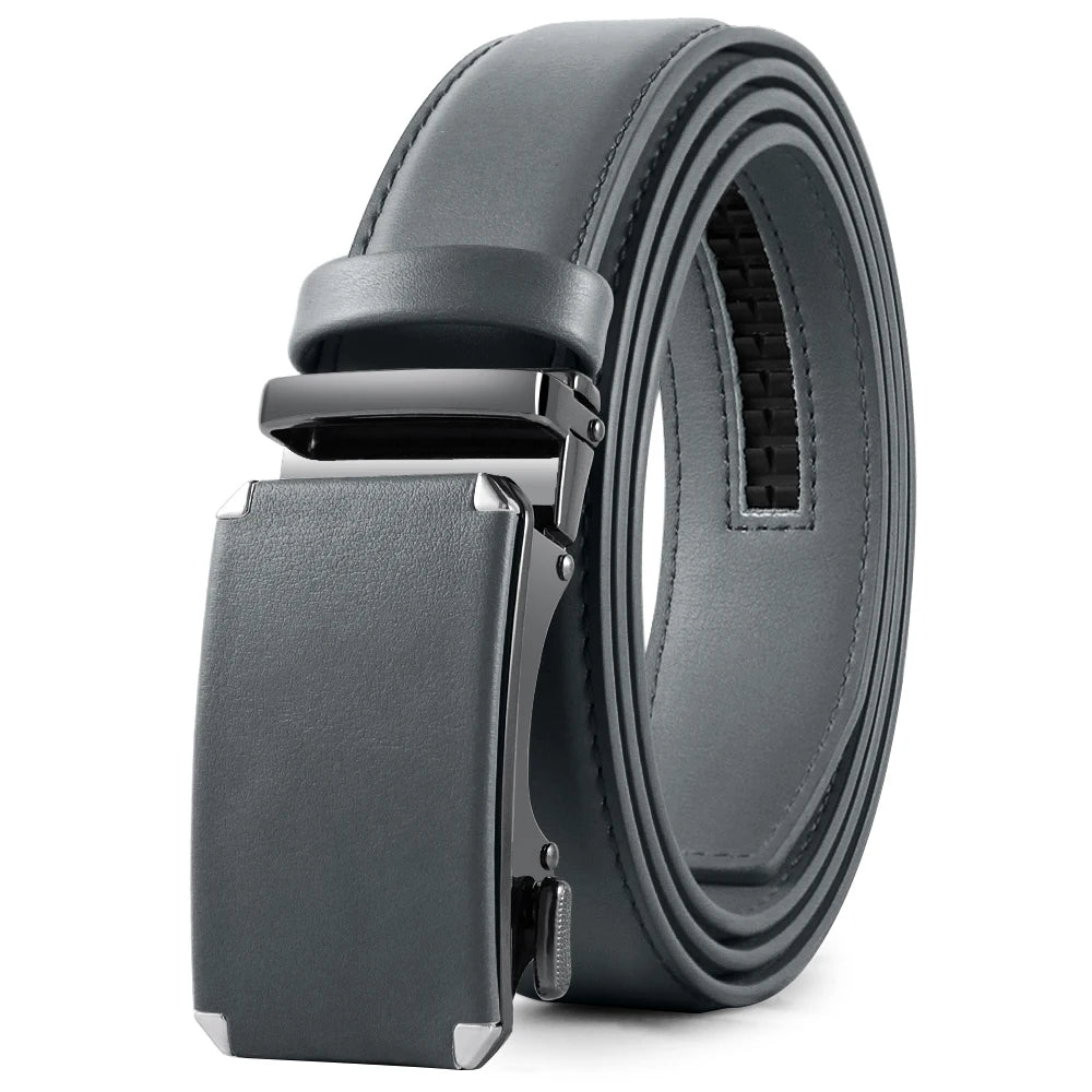 DOOPAI Mens Leather Belt  Automatic Genuine Leather Belts Leisure Fashion Ratchet Belts for Men Pants Waistband Ремень