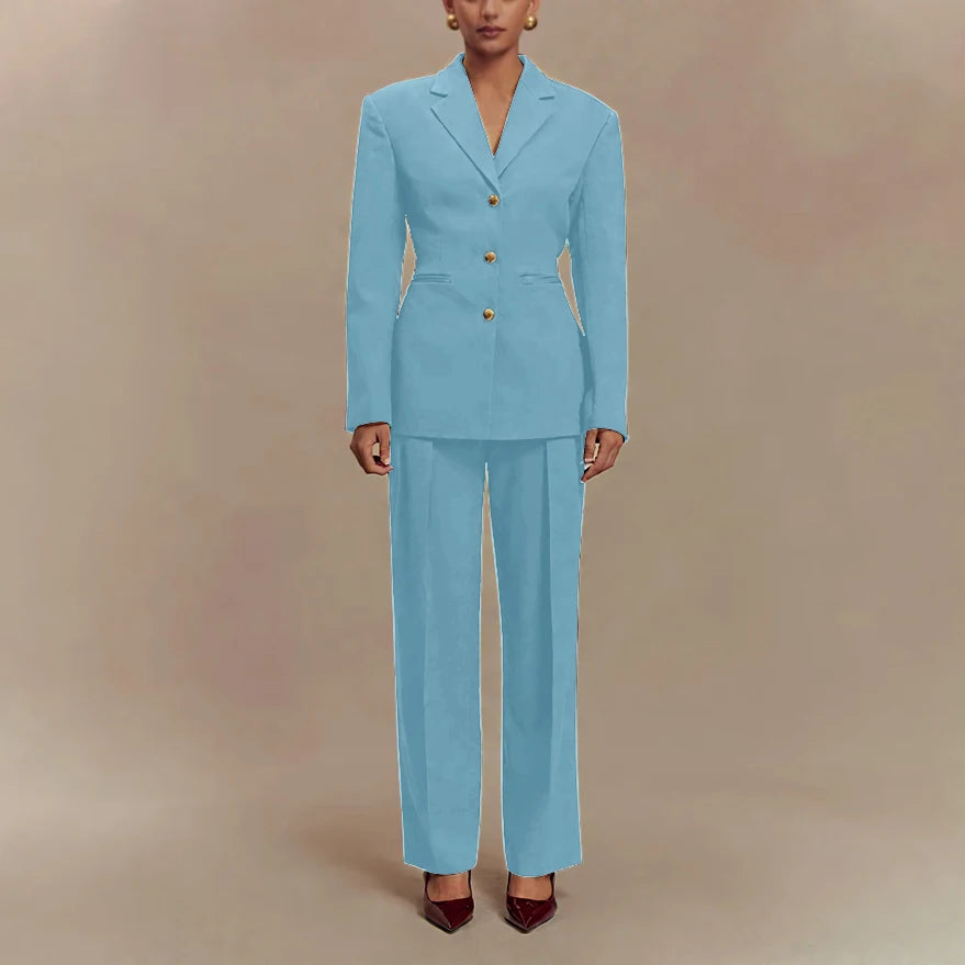 2025 Slim Fit Women Suit Customized Single-breasted Notch Lapel 2Pieces(Jacket+Pants) Business Office Lady Stretch Set