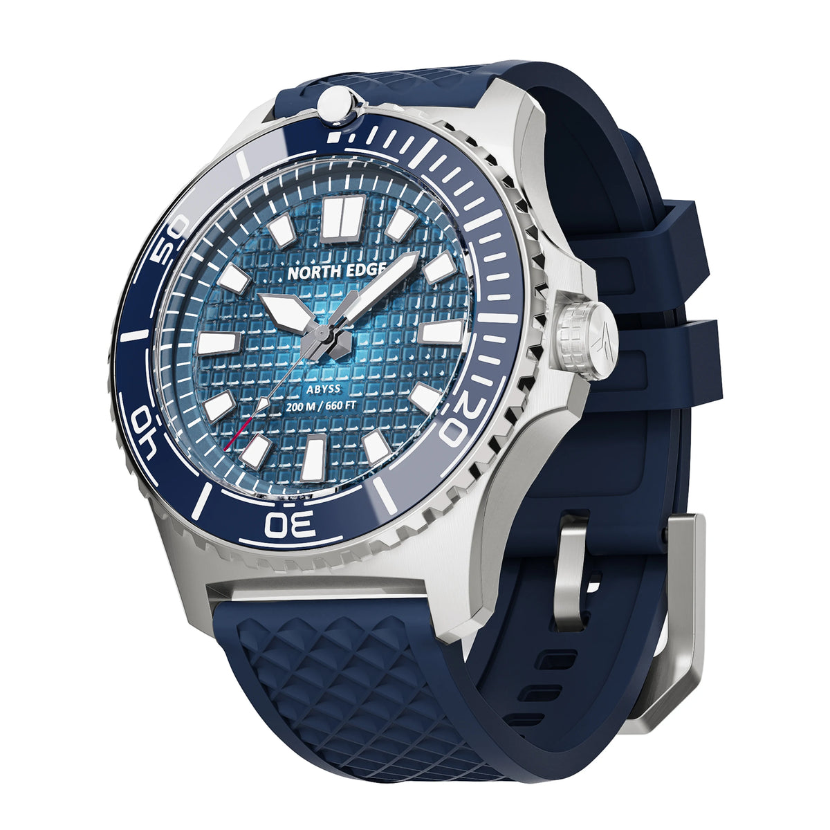 NORTH EDGE ABYSS Men's Quartz Luxury Watch Solar Powered 200M Waterproof Dive Sports Watches 316L Steel Case 180+ Day Power