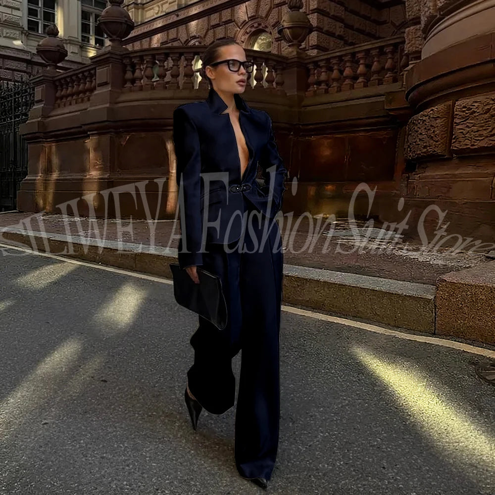 Luxury White Suit For Women 2 Pieces Jacket Pants Office Lady Chic Outfits Fashion Trousers Smart Casual Female Blazer Set