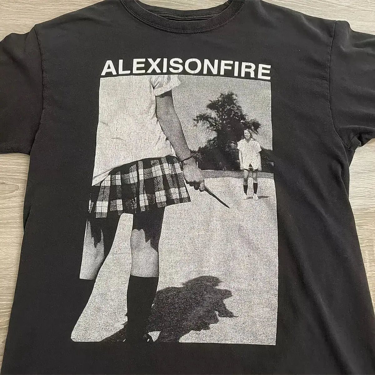 Y2K Harajuku Top Y2K Alexisonfire Pattern T-Shirt Humor Monochrome Print Regular Version Short Sleeve Casual Shirt Unisex