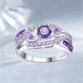 Fashion Selling Ladies Ring Heart Set with Amethyst Zircon Protein Wedding Party Jewelry Party Luxury