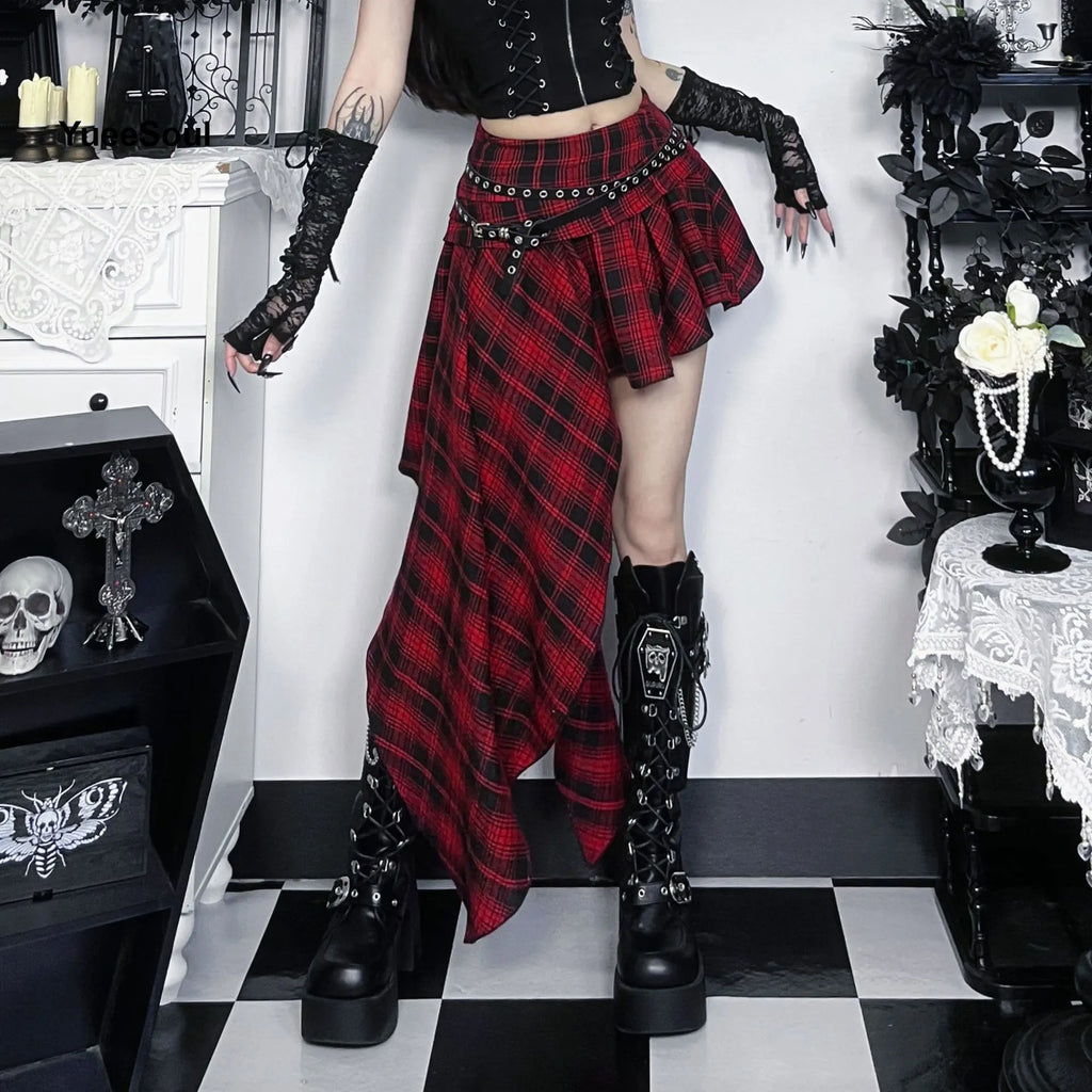 Gothic Women Skirts Black High Waist Pleated Skirts 2026 New Y2K Party Club Punk Goth Dark Grunge Lolita Halloween Mini Skirt